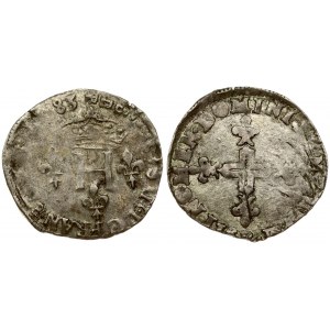 France 2 Sols 1583 Henri III (1574-1589). Averse legend: + HENRIC [VSX IIIX] DX GX FR [ANX ETX PX REXX] 1583...