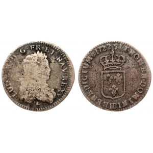 France 1/6 ECU 1722 BB  Louis XV(1715-1774). Averse: Young laureate bust right. Reverse: Crowned arms of France. Silver...