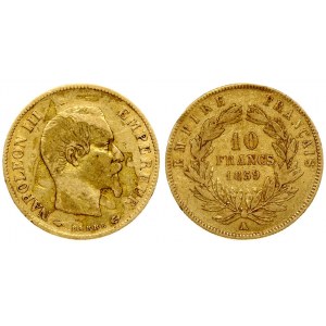 France 10 Francs 1859 A Napoleon III(1852-1870). Averse: Head right. Reverse: Denomination within wreath. Gold...
