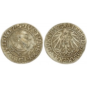 Germany BRANDENBURG 1 Grosz 1539 Konigsberg. Albert Hohenzollern (1525-1568). End of the inscription PRVSS. Silver. Kop...
