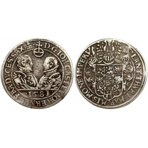 Germany Saxe-Coburg-Eisenach 1/2 Thaler 1581 Johann Casimir & Johann Ernst (1572-1633). Averse: 1/2...