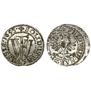 Germany BRANDENBURG 1 Solidus 1653 Friedrich Wilhelm(1640-1688). Averse: Crowned eagle; value 1 on breast. Reverse...