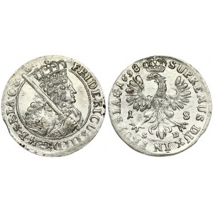 Germany BRANDENBURG 18 Groszy 1698 SD. Friedrich III(1688-1701). Averse: Crowned bust with sword right. Reverse...