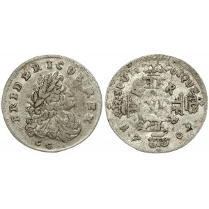 Germany PRUSSIA 6 Groszy 1709 CG Friedrich I(1701-1713). Averse: Laureate draped bust to right; mintmaster...