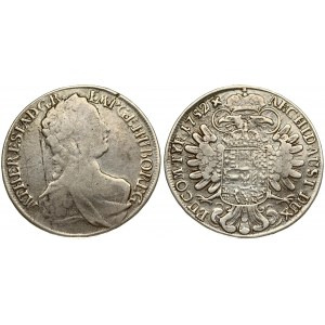 Austria 1 Thaler 1752 Maria Theresa(1740-1780). Averse: Bust right with plain gown. Averse Legend: M: THERESIA: D: G: R...