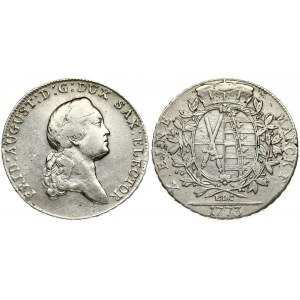 Germany SAXONY 1 Thaler 1773 EDC Friedrich August III(1763-1827). Averse: Head right. Averse Legend: FRID: AUGUST: D:G...