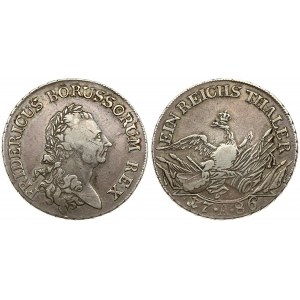 Germany PRUSSIA 1 Thaler 1786 .A.  Friedrich II(1740-1786). Averse: Laureate head right. Averse Legend...