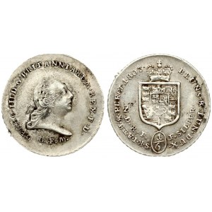 Germany BRUNSWICK-LÜNEBURG-CALENBERG-HANNOVER 1/6 Thaler 1803 GFM George III(1760-1820). Averse: Laureate head right...