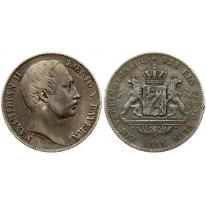 Germany BAVARIA 1 Thaler 1858 Maximilian II(1848-1864). Averse: Head right. Averse Legend: MAXIMILIAN II KOENIG V...