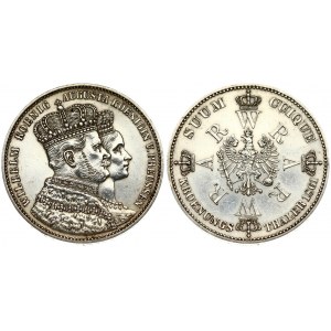 Germany Prussia 1 Thaler 1861A Coronation of Wilhelm and Augusta. Wilhelm I(1861-1888). Averse...