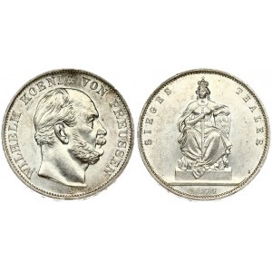 Germany PRUSSIA Thaler 1871A Victory over France. Wilhelm I(1861-1888). Averse: Head right. Averse Legend...