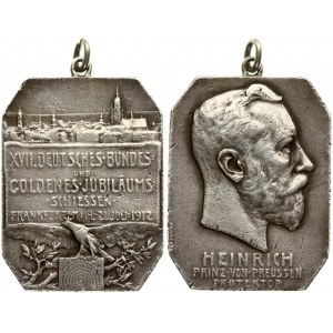 Germany Medal Frankfurt 1912 German federation shooting and golden anniversary shoot in Frankfurt from Korschann. (v...