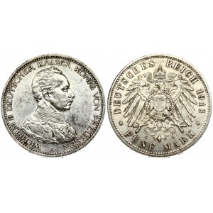 Germany Prussia 5 Mark 1913 A Wilhelm II(1888-1918). Averse: Uniformed bust right. Reverse...
