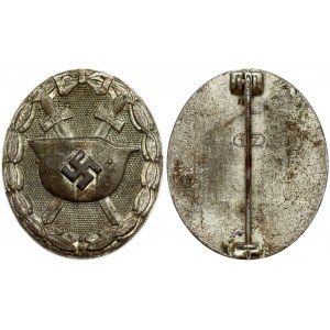 Germany Third Reich Silver Grade Legion Condor Wound Badge (1940) In Silvered Zinc. 107 marked. Weight approx: 25.05 g...