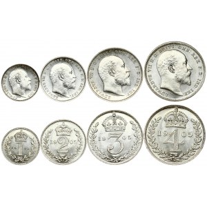 Great Britain 1 - 4 Pence 1905  Edward VII(1901-1910). Averse: Head left. Reverse...