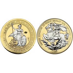 Great Britain SUPER CROWN CASED 2009 SIZE BRITANNIA AND ST GEORGE AND THE DRAGON DIAMOND JUBILEE COMMEMORATIVE...