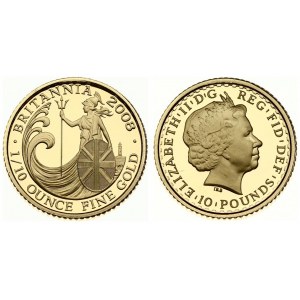 Great Britain 10 Pounds 2008 Elizabeth II(1952-) Averse: Head with tiara right. Reverse...