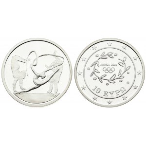 Greece 10 Euro 2004 Rhythmic Gymnastics. Averse: The design consist of the emblem of the ATHENS 2004 Summer Olympics...