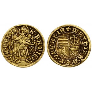 Hungary 1 Goldgulden (1470). Matthias Corvinus (1458-1490); Nagybanya. Averse: St...
