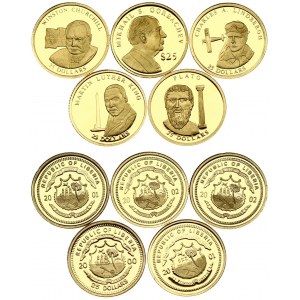 Liberia 25 Dollars (2000-2002) Mikhail S Gorbachev & Charles A Lindbergh & Winston Churchill& Martin Luther King ...