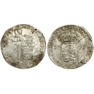 Netherlands WEST FRIESLAND 1 Silver Ducat 1693 Averse: Standing armored knight with crowned shield of West...