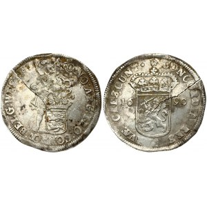 Netherlands WEST FRIESLAND 1 Silver Ducat 1699 Averse: Standing armored knight with crowned shield of West...