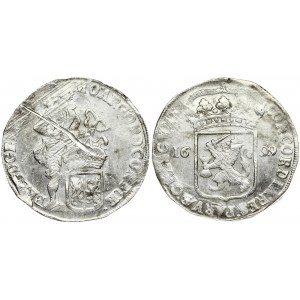 Netherlands GELDERLAND 1 Silver Ducat 1699 Averse: Knight standing right; crowned lion shield at feet. Reverse...