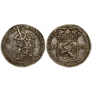 Netherlands ZEELAND 1 Silver Ducat 1779 Averse: Standing armored Knight with crowned Zeeland shield at feet...