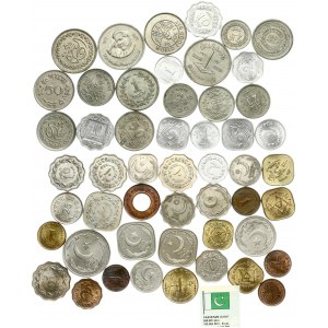 Pakistan 1/2 Anna- 1 Rupee 1948-1982. Copper-Nickel. Bronze. Aluminum. Lot of 51 Coins