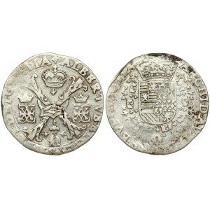 Spanish Netherlands FLANDERS 1 Patagon 161?. Albert & Isabella (1612-1621). Averse: St. Andrew's cross; crown above...