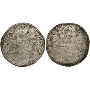 Spanish Netherlands BRABANT 1 Patagon (1612-21) Antwerp. Albert & Isabella (1612-1621). Averse: St. Andrew's cross...