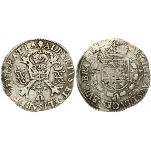 Spanish Netherlands BRABANT 1 Patagon 1617 Antwerp. Albert & Isabella (1612-1621). Averse: St. Andrew's cross...