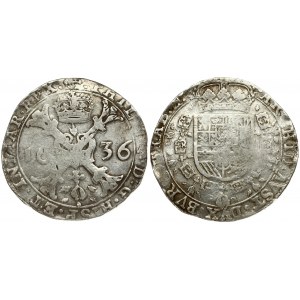 Spanish Netherlands BRABANT 1 Patagon 1636 Brussels. Philip IV(1621-1665). Averse...