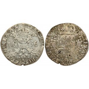 Spanish Netherlands BRABANT 1 Patagon 1636 Antwerp. Philip IV(1621-1665). Averse...