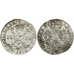 Spanish Netherlands BRABANT 1 Patagon 1636 Antwerp. Philip IV(1621-1665). Averse...