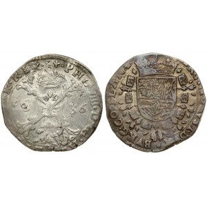 Spanish Netherlands FLANDERS 1/2 Patagon 1636 Philip IV(1621-1665). Averse: St. Andrew's cross; crown above...