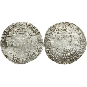 Spanish Netherlands BRABANT 1 Patagon 1645 Brussels. Philip IV(1621-1665). Averse...