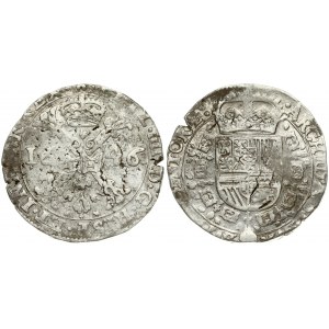 Spanish Netherlands TOURNAI 1 Patagon 1646 Philip IV(1621-1665). Averse: Date divided by St. Andrew's cross...