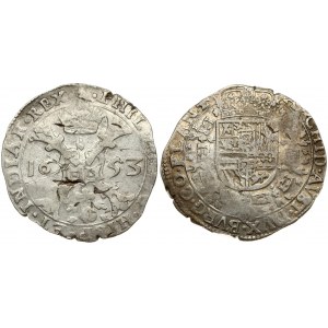 Spanish Netherlands FLANDERS 1 Patagon 1653 Philip IV(1621-1665). Averse: St. Andrew's cross; crown above; fleece below...