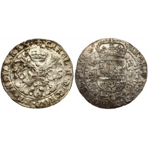 Spanish Netherlands FLANDERS 1 Patagon 1685 Charles II(1665-1700). Averse: St. Andrew's cross; crown above...