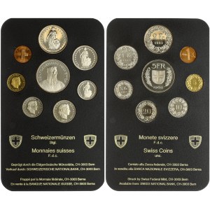 Switzerland 1982 8 Coins Proof Set Swiss Mint in hard case. KMS 8.86 Francs SWITZERLAND COIN SET 1982 SWITZERLAND ...