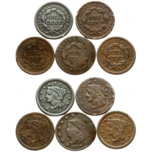 USA 1 Cent 1828 - 1850  'Liberty Head / Matron Head' & 'Liberty Head/Braided Hair Cent'. Averse: Bust left...