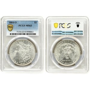 USA 1 Dollar 1884 O 'Morgan Dollar' New Orleans. Averse: Liberty head; facing left. Lettering...