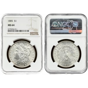 USA 1 Dollar 1885 'Morgan Dollar' Philadelphia. Averse: Liberty head; facing left. Lettering: E·PLURIBUS·UNUM LIBERTY...