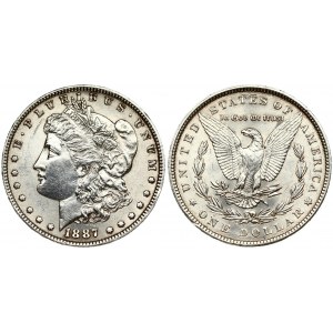 USA 1 Dollar 1887 'Morgan Dollar' Philadelphia. Averse: Liberty head; facing left. Lettering: E·PLURIBUS·UNUM LIBERTY...