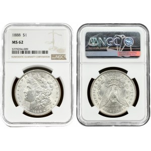 USA 1 Dollar 1888 'Morgan Dollar' Philadelphia. Averse: Liberty head; facing left. Lettering: E·PLURIBUS·UNUM LIBERTY...