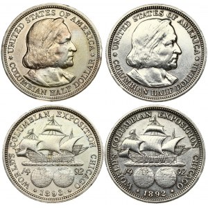 USA ½ Dollar 1892 &1893 Columbian Exposition. Averse: Portrait of Columbus facing right with the denomination below...