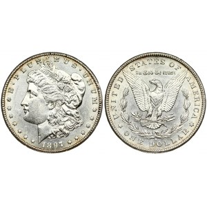 USA 1 Dollar 1897 'Morgan Dollar' S San Francisco. Averse: Liberty head; facing left. Lettering...