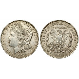 USA 1 Dollar 1921 'Morgan Dollar' Philadelphia. Averse: Liberty head; facing left. Lettering: E·PLURIBUS·UNUM LIBERTY...