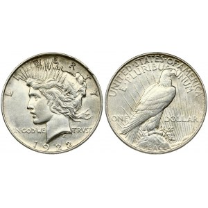 USA 1 Dollar 1922 'Peace Dollar' D Denver. Averse: Capped head of Liberty left; headband with rays. Lettering...